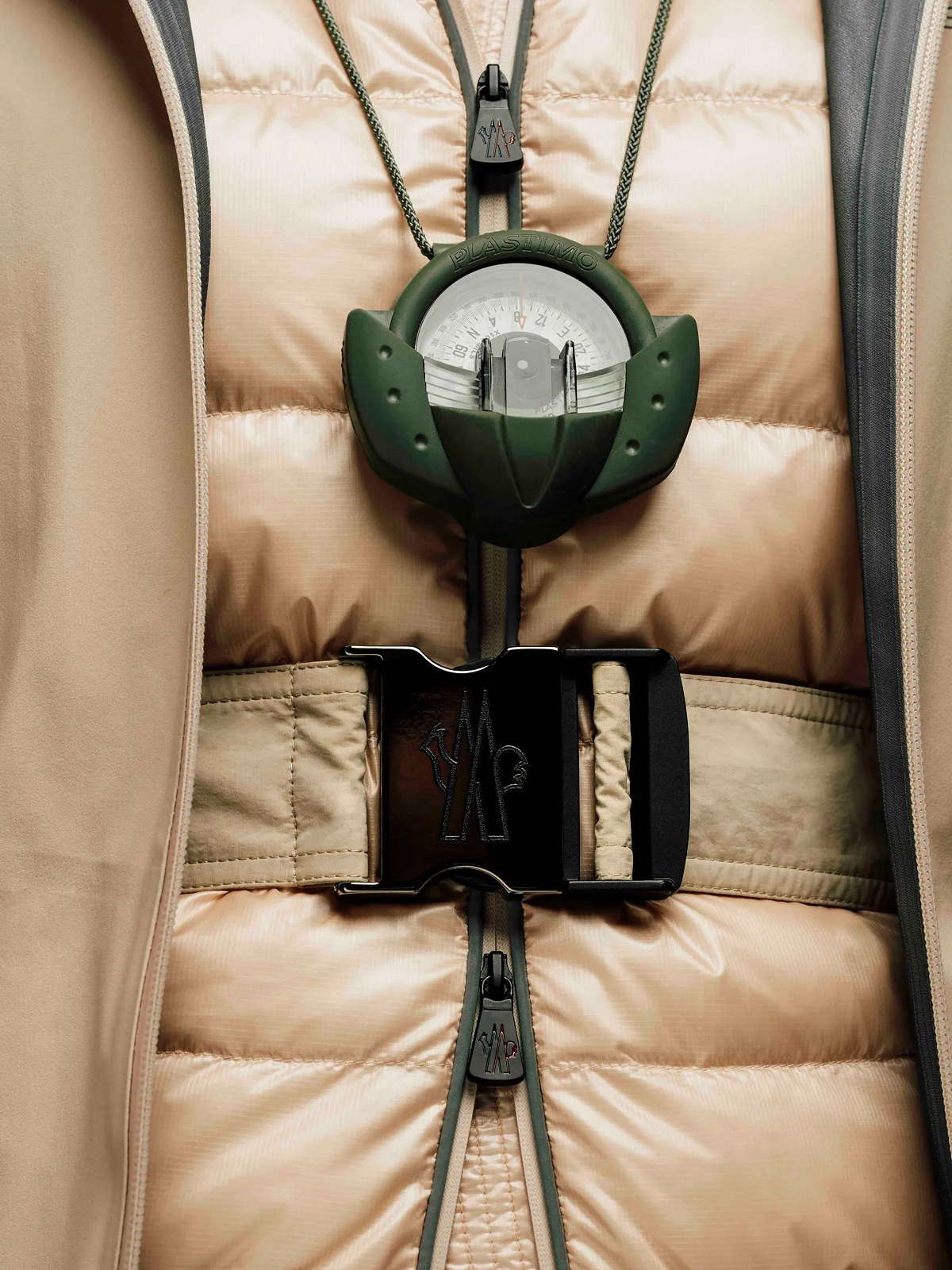 Fashion still from RESH Moncler Grenoble campaign — close look jacket
